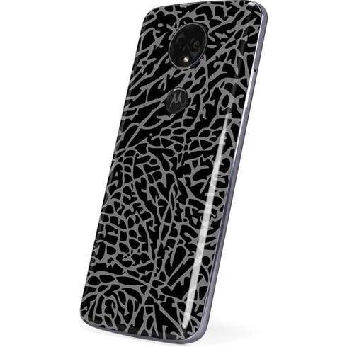 Elephant Print Black Moto E5 Plus Skin