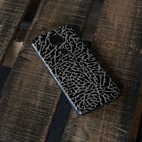 Elephant Print Black Moto E5 Plus Skin