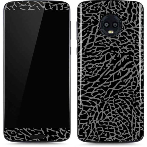 Elephant Print Black Moto G6 Skin
