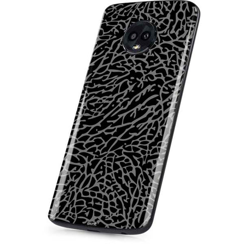 Elephant Print Black Moto G6 Skin
