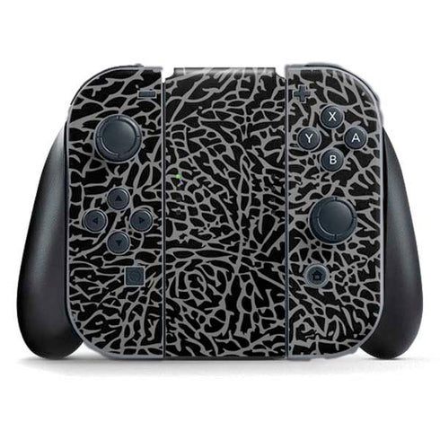 Elephant Print Black Nintendo Switch (2017-2021) Joy-Con Controller Skin