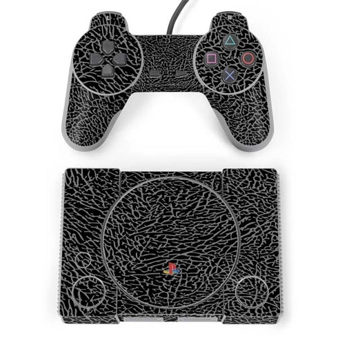 Elephant Print Black PlayStation Classic Bundle Skin