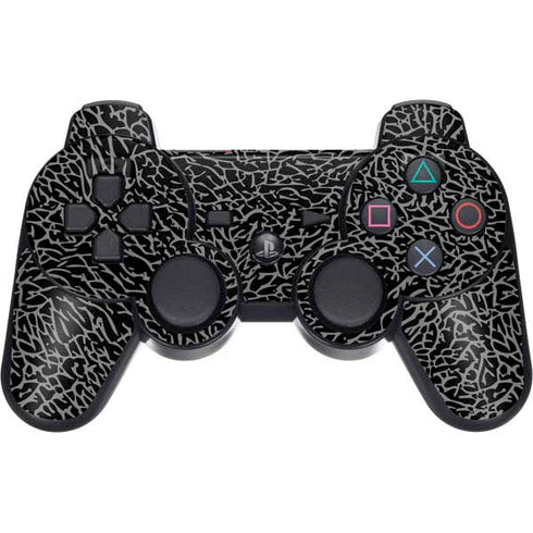 Elephant Print Black PS3 Dual Shock wireless controller Skin