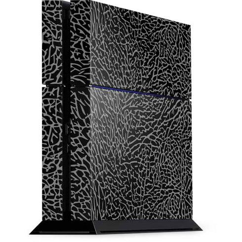 Elephant Print Black PS4 Console Skin