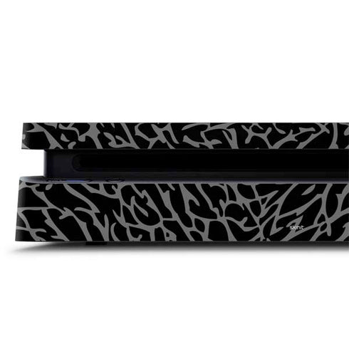 Elephant Print Black PS4 Slim Skin