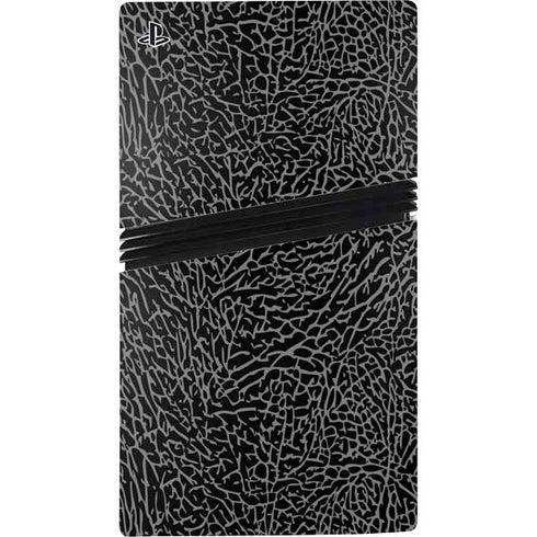 Elephant Print Black PS5 Pro Console Skin