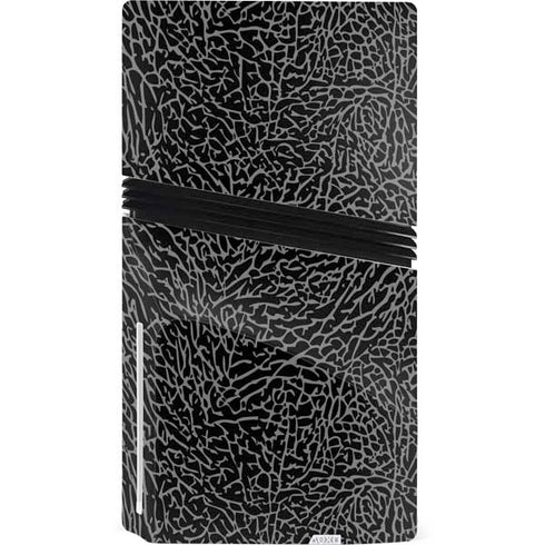 Elephant Print Black PS5 Pro Disk Console Skin