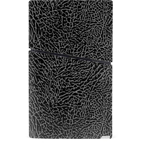 Elephant Print Black PS5 Slim Digital Edition Console Skin