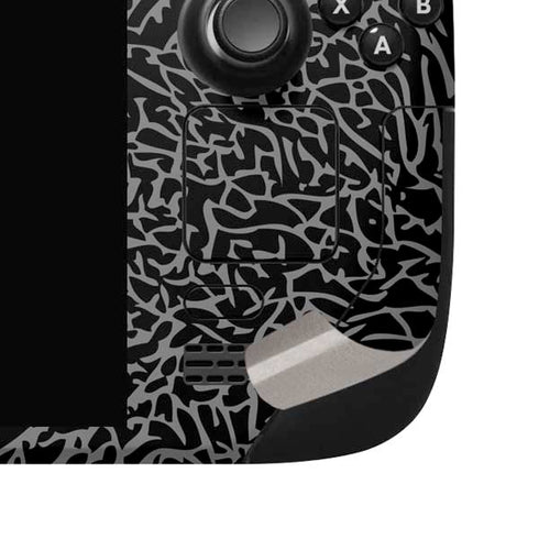 Elephant Print Black Steam Deck Handheld Gaming Computer OLED Skin