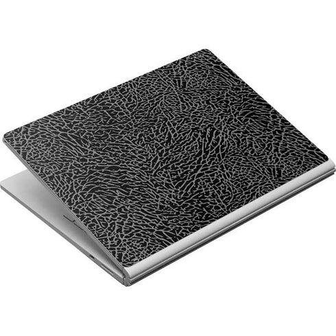 Elephant Print Black Surface Book Skin