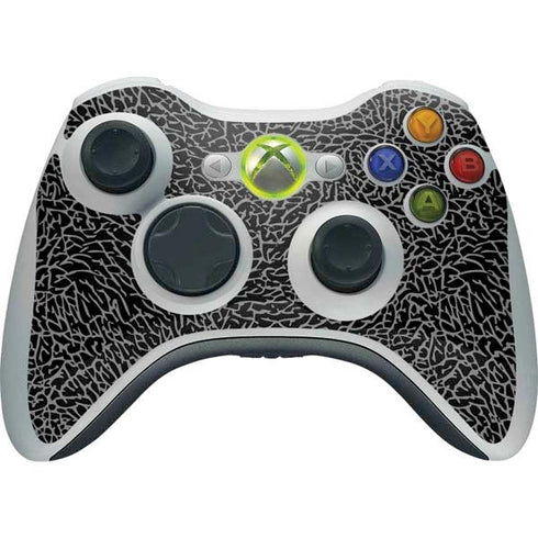 Elephant Print Black Xbox 360 Wireless Controller Skin