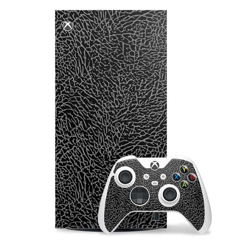 Elephant Print Black Xbox Series X Skins