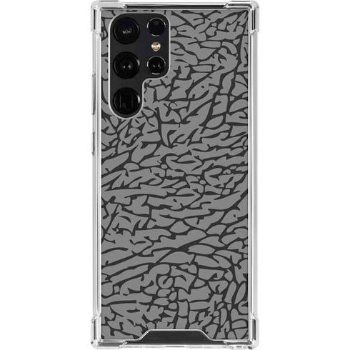 Elephant Print Grey Galaxy S23 Ultra Clear Case