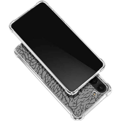 Elephant Print Grey Galaxy S24 FE Clear Case