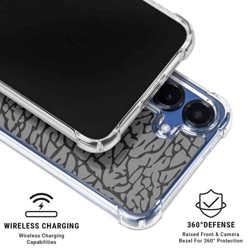 Elephant Print Grey Galaxy S25 Clear Case