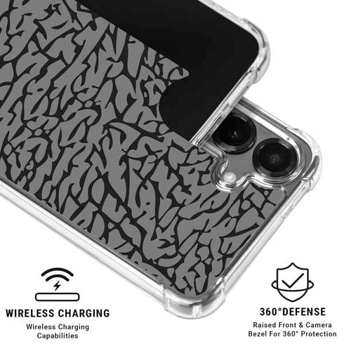 Elephant Print Grey Galaxy S26 Plus Clear Case
