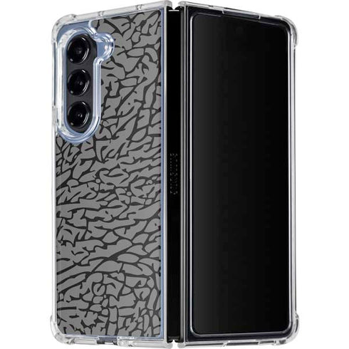 Elephant Print Grey Galaxy Z Fold5 5G Clear Case