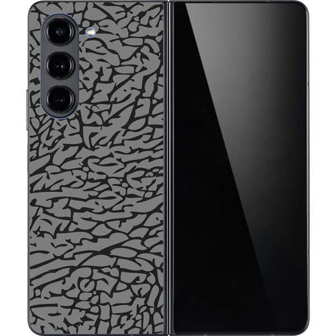 Elephant Print Grey Galaxy Z Fold5 5G Skin