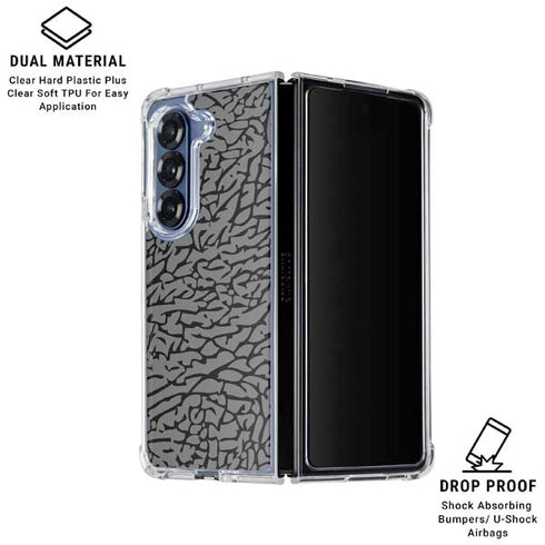Elephant Print Grey Galaxy Z Fold6 Clear Case
