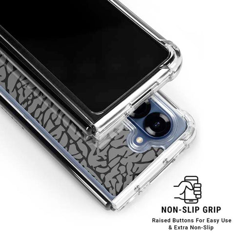 Elephant Print Grey Galaxy Z Fold6 Clear Case