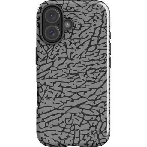Elephant Print Grey iPhone 16 Impact Case