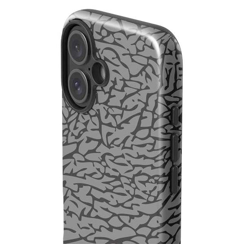 Elephant Print Grey iPhone 16 Impact Case