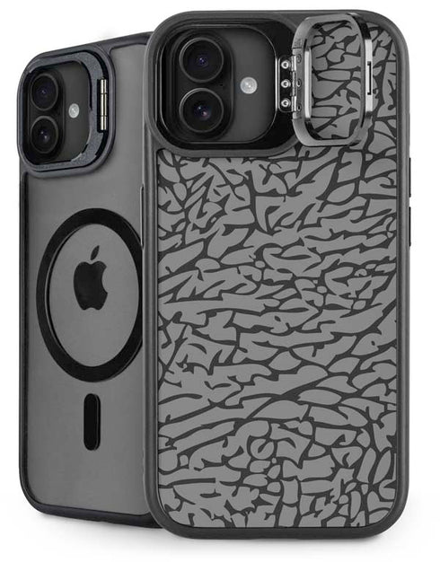 Elephant Print Grey iPhone 16 Kickstand Case