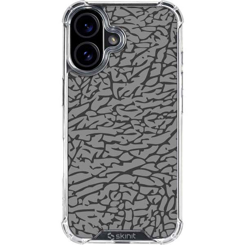 Elephant Print Grey iPhone 16 Plus Clear Case