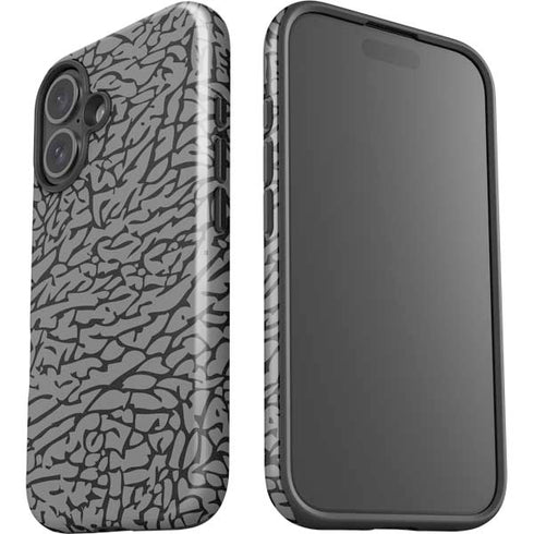 Elephant Print Grey iPhone 16 Plus Impact Case