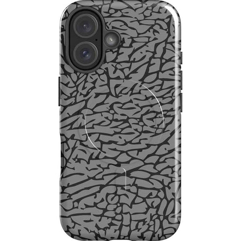 Elephant Print Grey iPhone 16 Plus Magsafe Impact Case