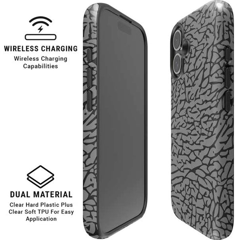 Elephant Print Grey iPhone 16 Plus Magsafe Impact Case