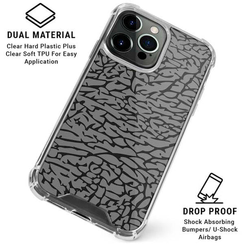 Elephant Print Grey iPhone 16 Pro Clear Case