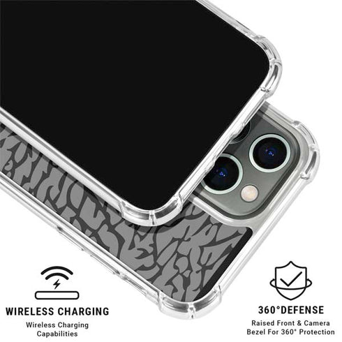 Elephant Print Grey iPhone 16 Pro Max Clear Case