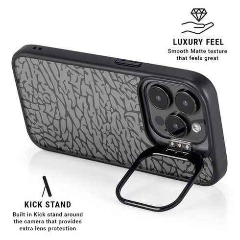 Elephant Print Grey iPhone 16 Pro Max Kickstand Case