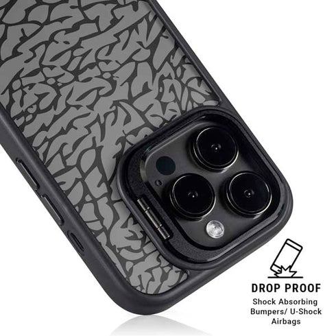 Elephant Print Grey iPhone 16 Pro Max Kickstand Case
