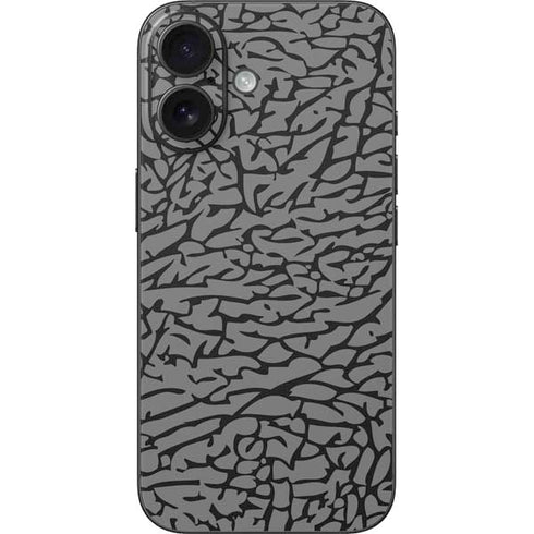 Elephant Print Grey iPhone 16 Skin