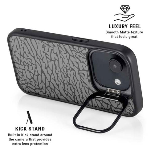 Elephant Print Grey iPhone 16e Kickstand Case