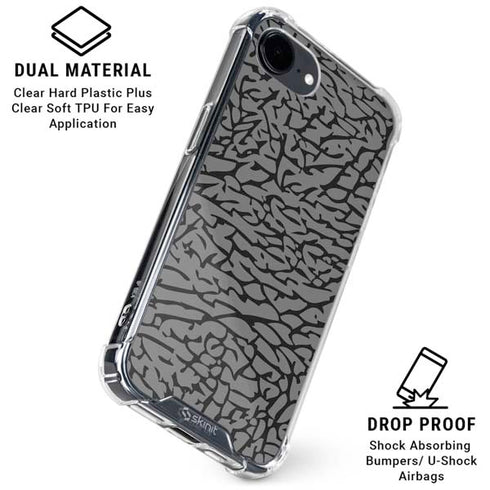 Elephant Print Grey iPhone 16e Clear Case