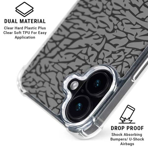 Elephant Print Grey iPhone 17 Clear Case
