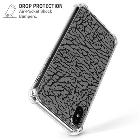 Elephant Print Grey iPhone X/XS Clear Case