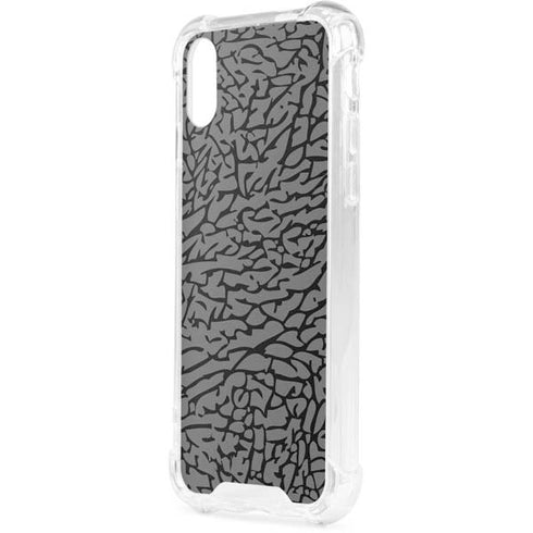 Elephant Print Grey iPhone XS Clear Case