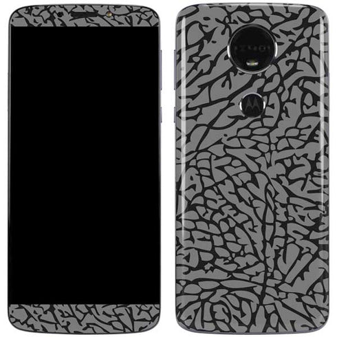 Elephant Print Grey Moto E5 Plus Skin