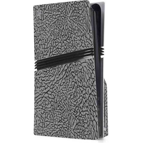 Elephant Print Grey PS5 Pro Disk Console Skin