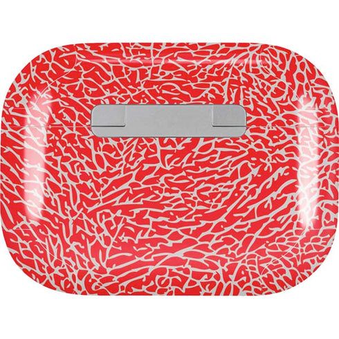 Elephant Print Red AirPods Skins