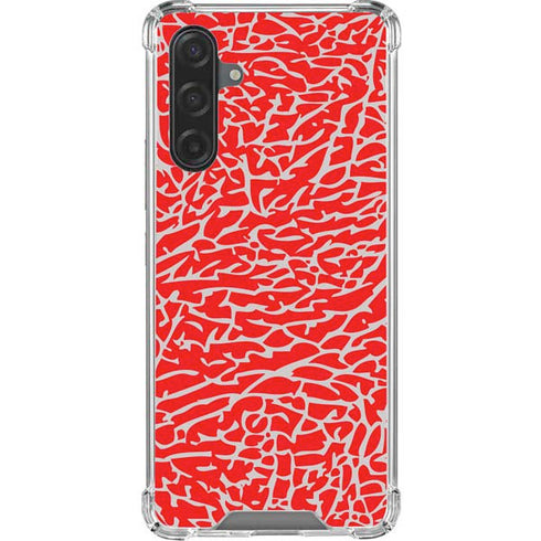Elephant Print Red Galaxy A17 Clear Case