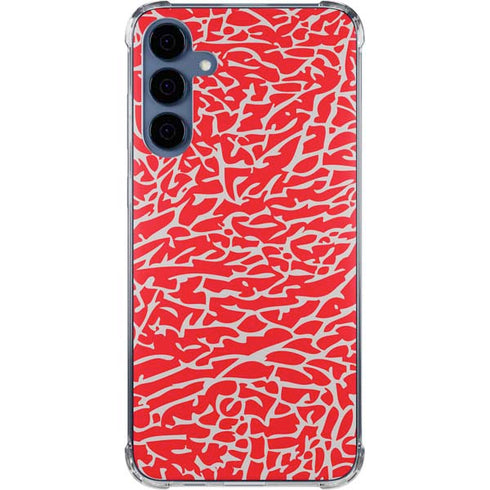 Elephant Print Red Galaxy A35 5G Clear Case