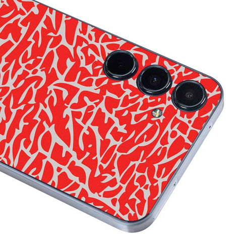 Elephant Print Red Galaxy A35 5G Skin
