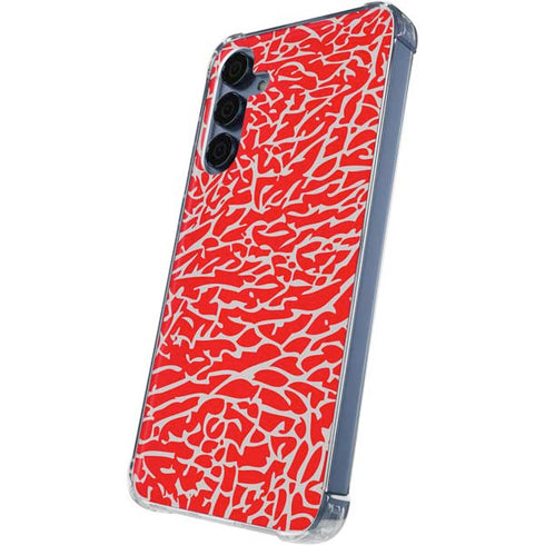 Elephant Print Red Galaxy A55 5G Clear Case