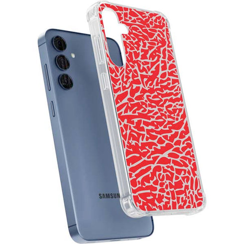 Elephant Print Red Galaxy A55 5G Clear Case