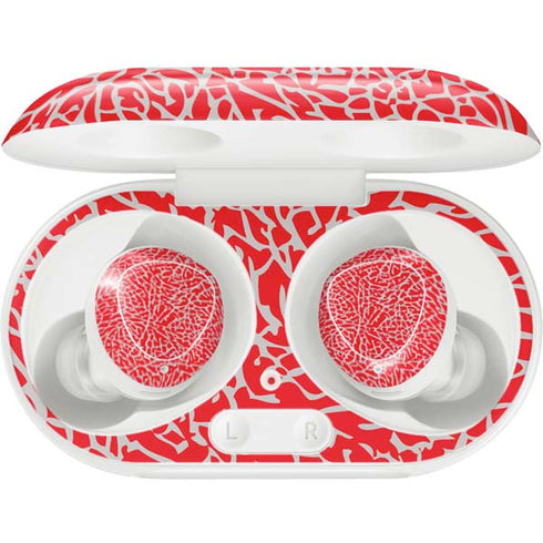 Elephant Print Red Galaxy Buds Plus Skin